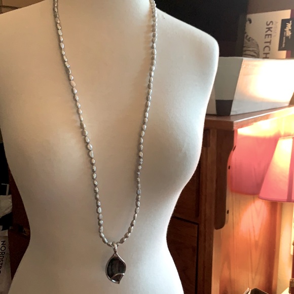 925 silver and Fresh water pearl and mother of pearl strand and pendant - Picture 4 of 10